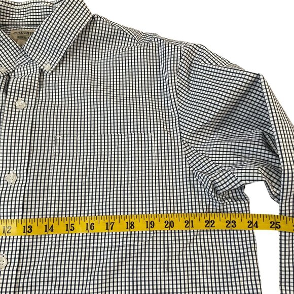 Duluth Trading Wrinklefighter Shirt Men's Size Large Relaxed Blue Plaid Cotton - Picture 3 of 5